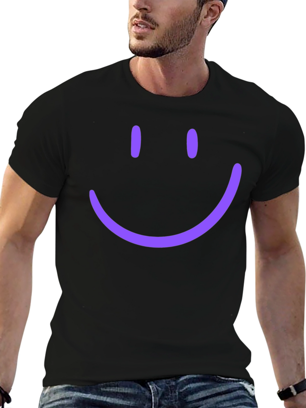 Smiley Face Graphic Tee - Casual Comfort