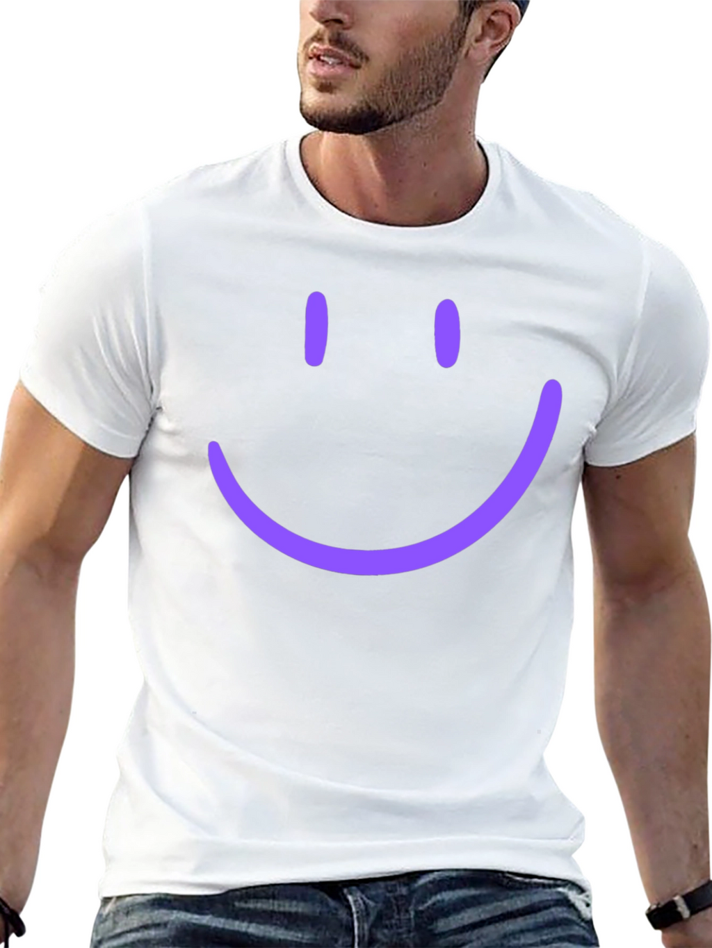 Smiley Face Graphic Tee - Casual Comfort