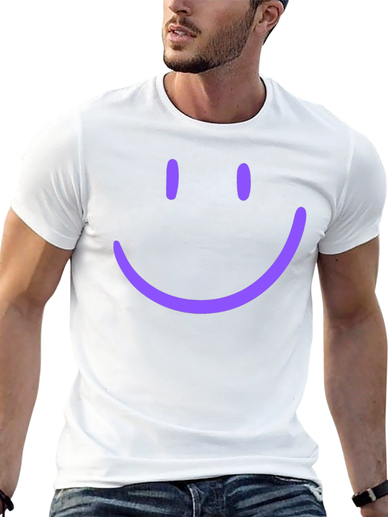 Smiley Face Graphic Tee - Casual Comfort