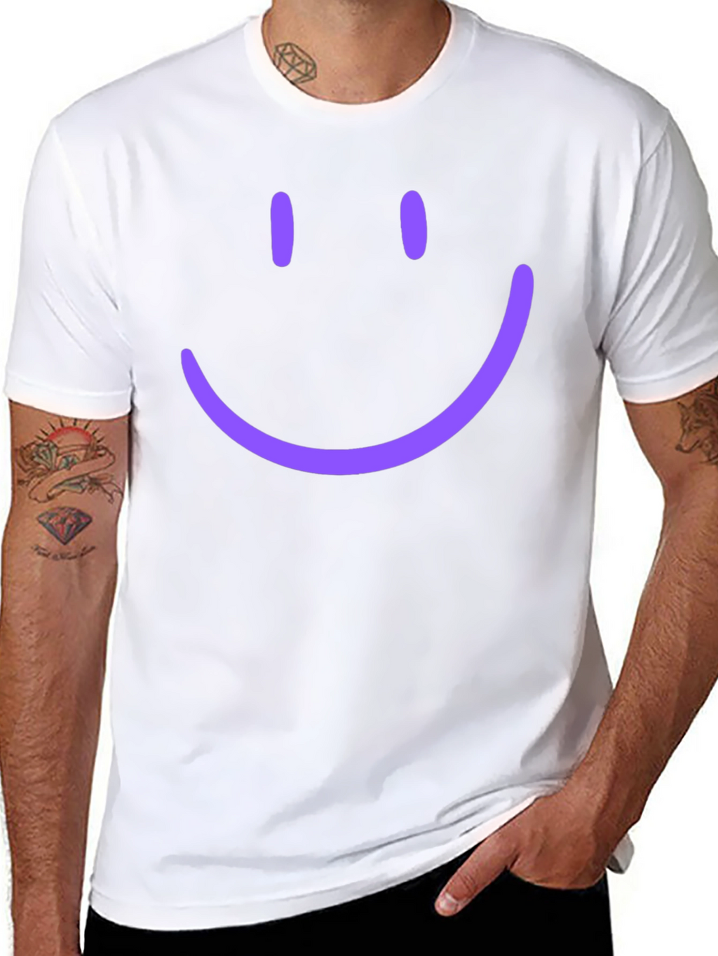 Smiley Face Graphic Tee - Casual Comfort