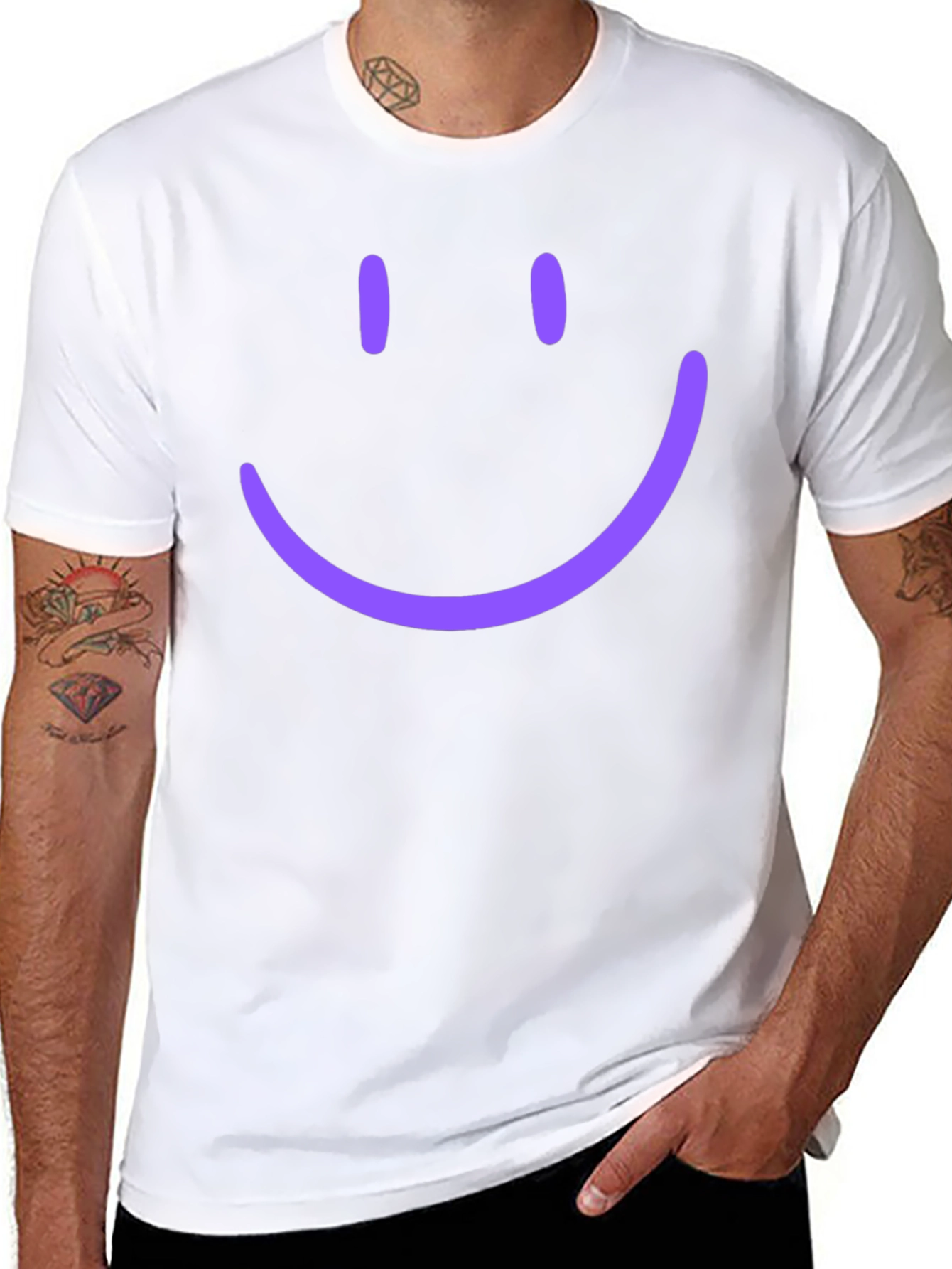 Smiley Face Graphic Tee - Casual Comfort