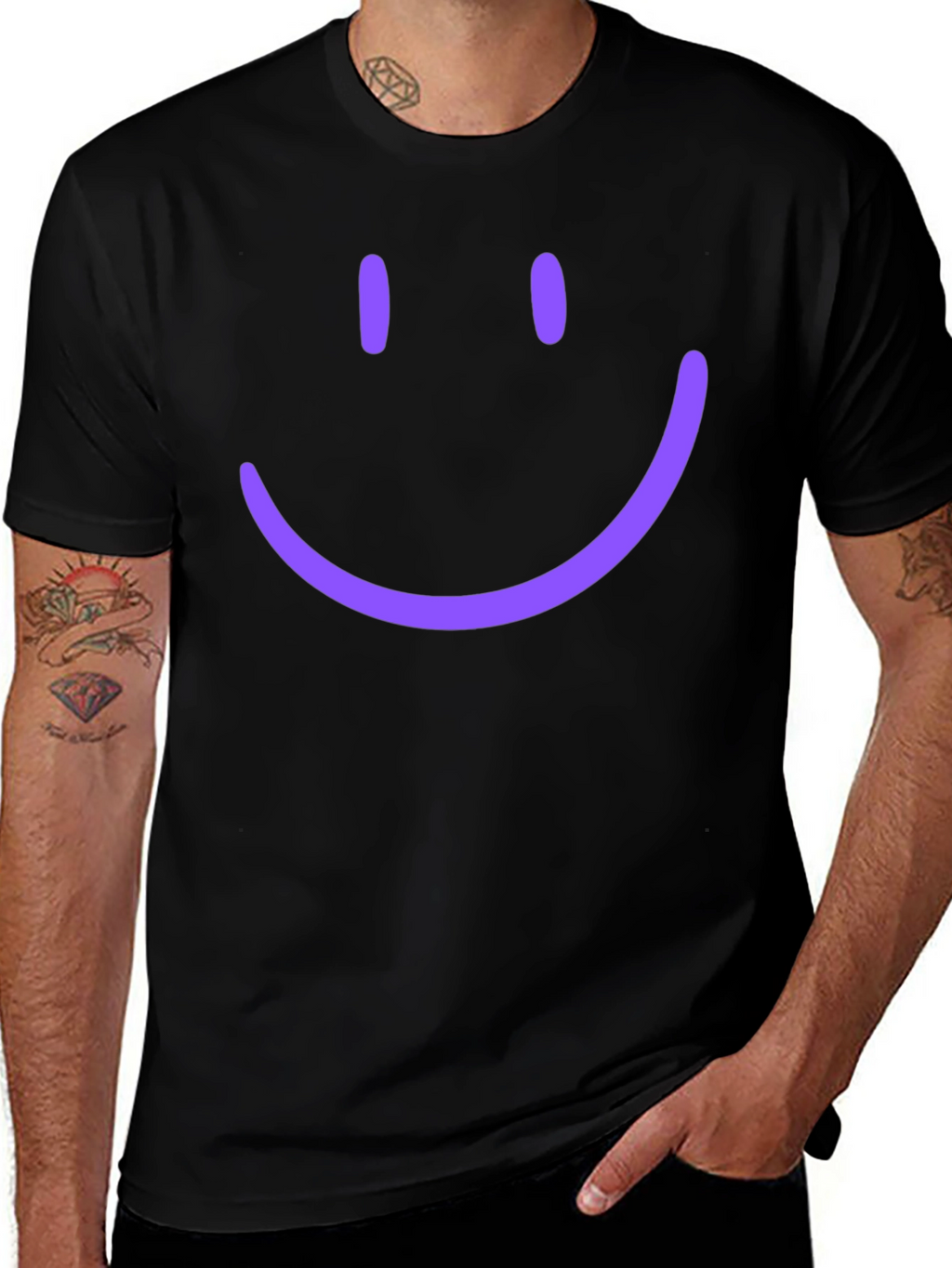 Smiley Face Graphic Tee - Casual Comfort