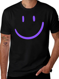 Smiley Face Graphic Tee - Casual Comfort