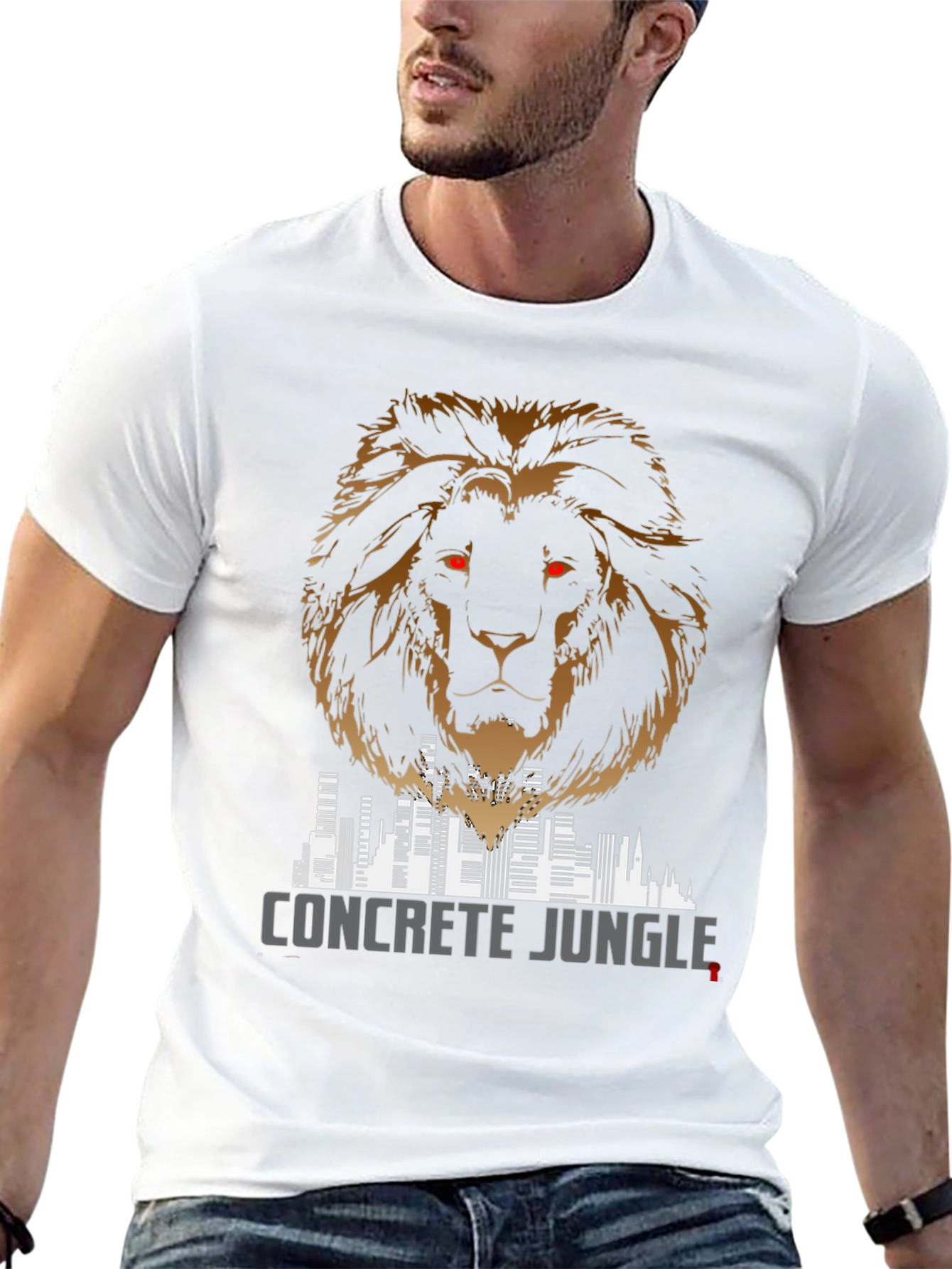 Concrete Jungle Lion Graphic Tee - Mens Fashion