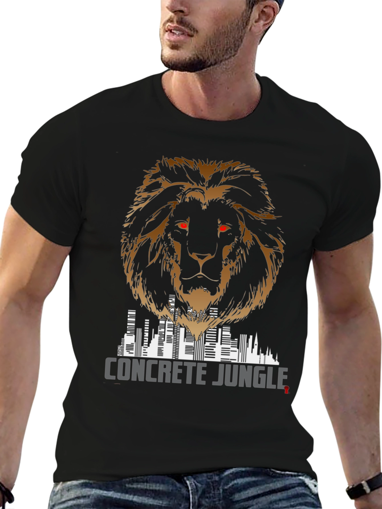 Concrete Jungle Lion Graphic Tee - Mens Fashion