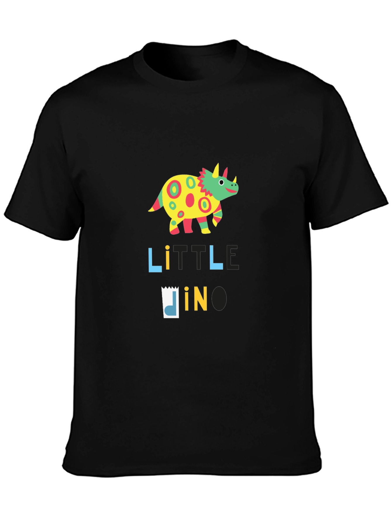 Little Dino Black T-Shirt: Fun & Colorful