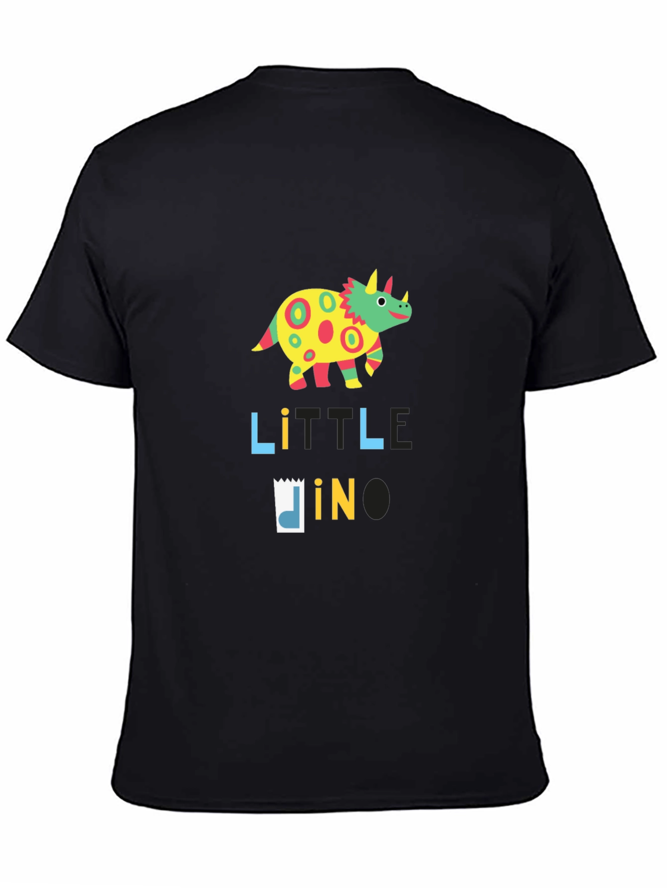 Little Dino Black T-Shirt: Fun & Colorful