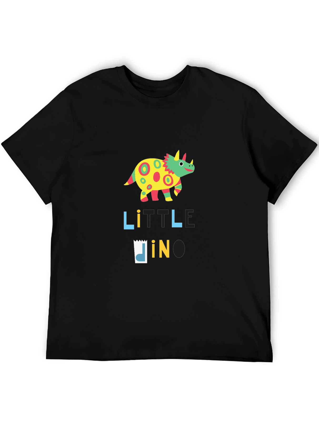Little Dino Black T-Shirt: Fun & Colorful