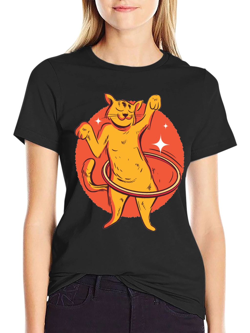 Cat Hula Hoop Graphic Tee