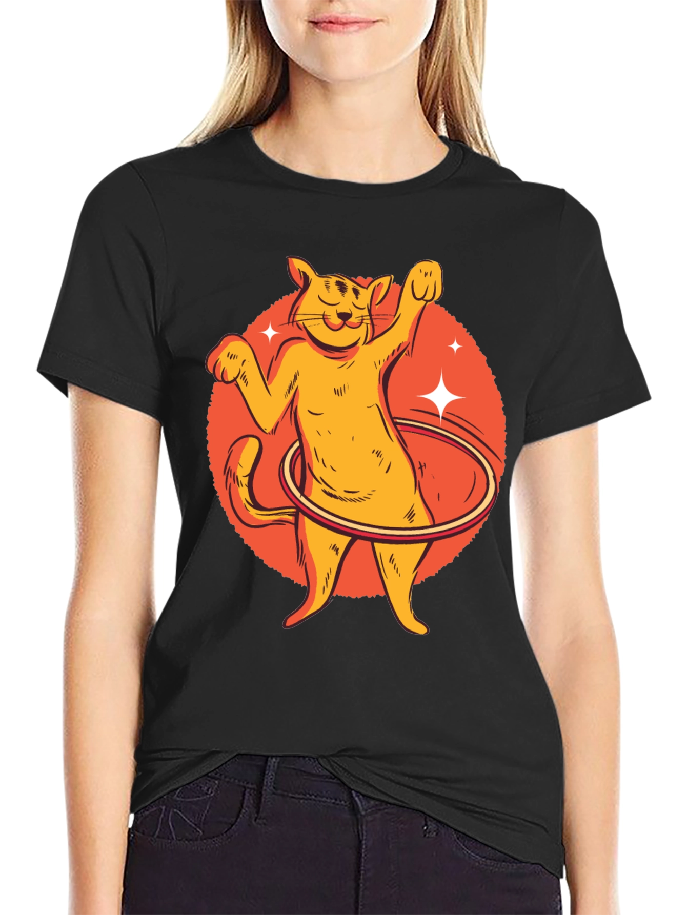 Cat Hula Hoop Graphic Tee