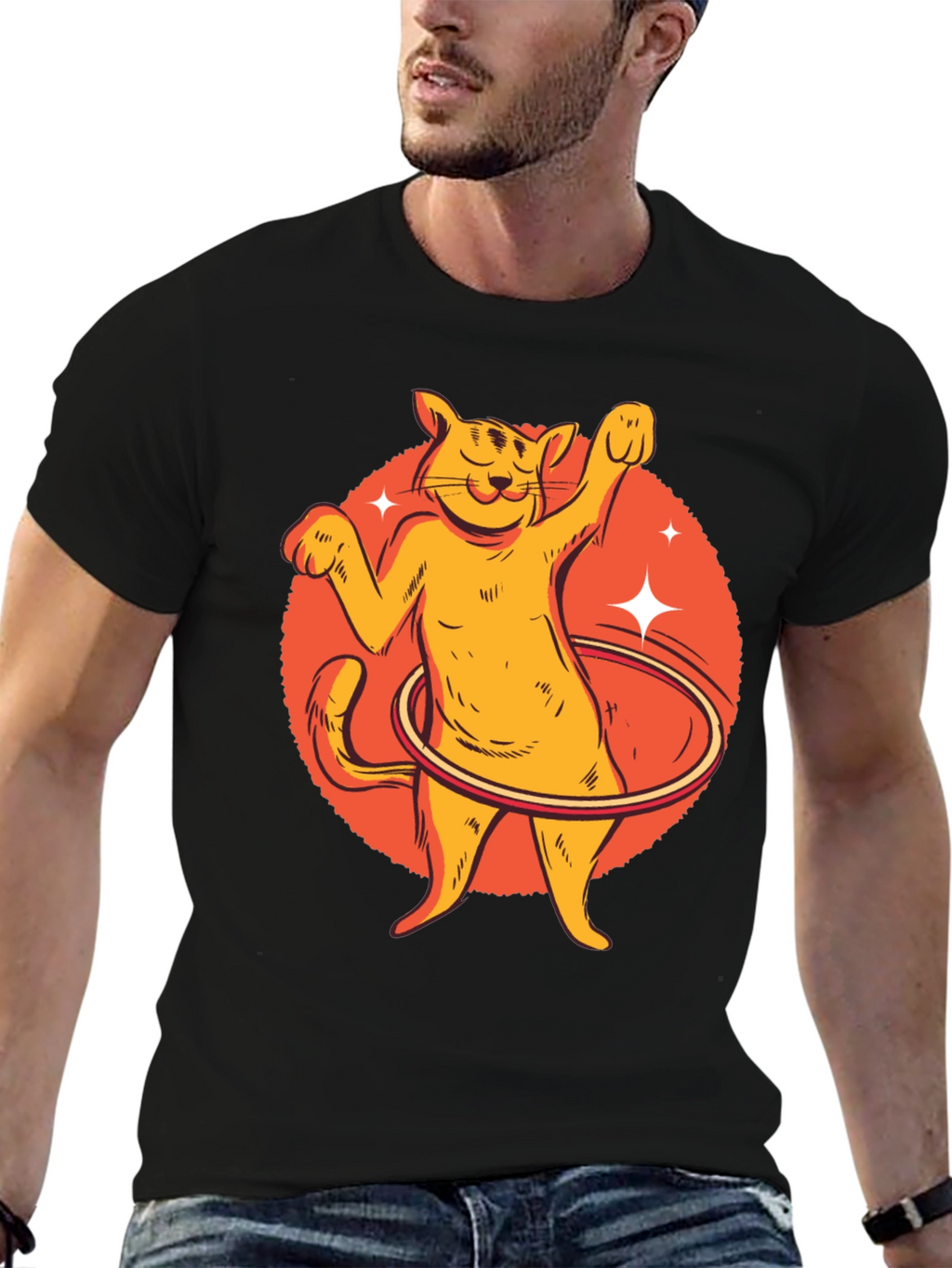 Cat Hula Hoop Graphic Tee