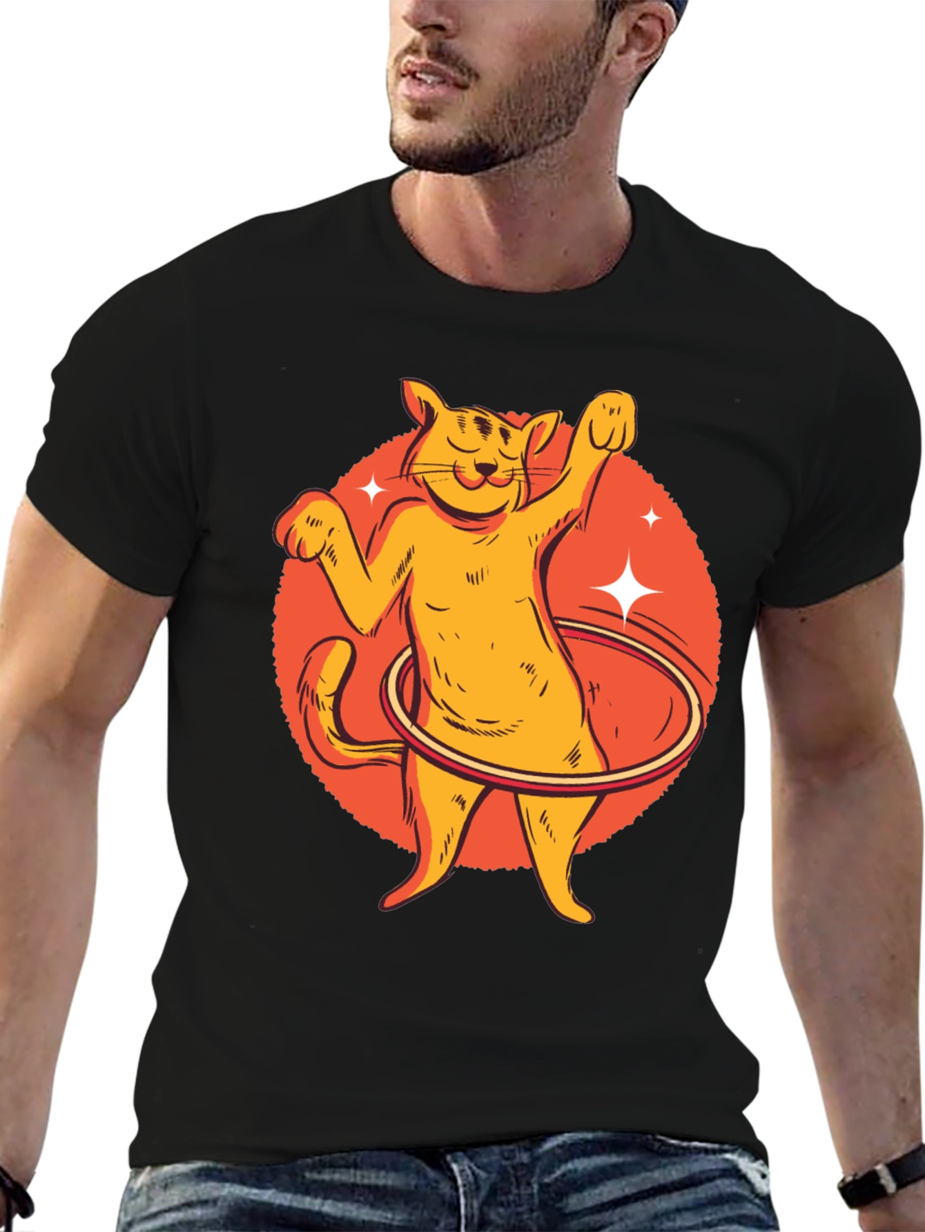 Cat Hula Hoop Graphic Tee
