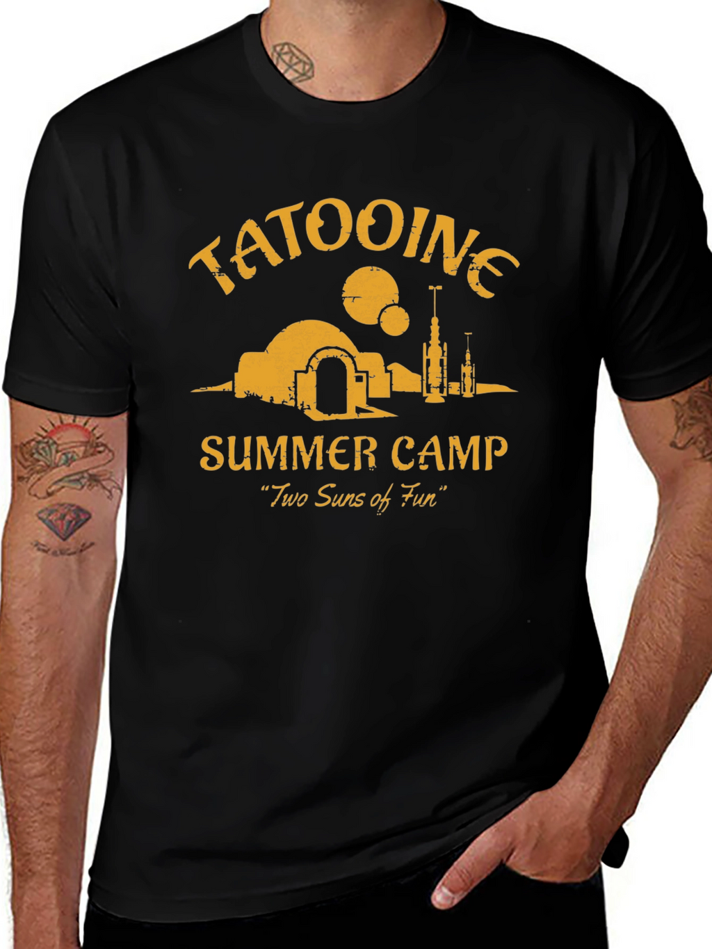 Tatooine Summer Camp Black T-Shirt
