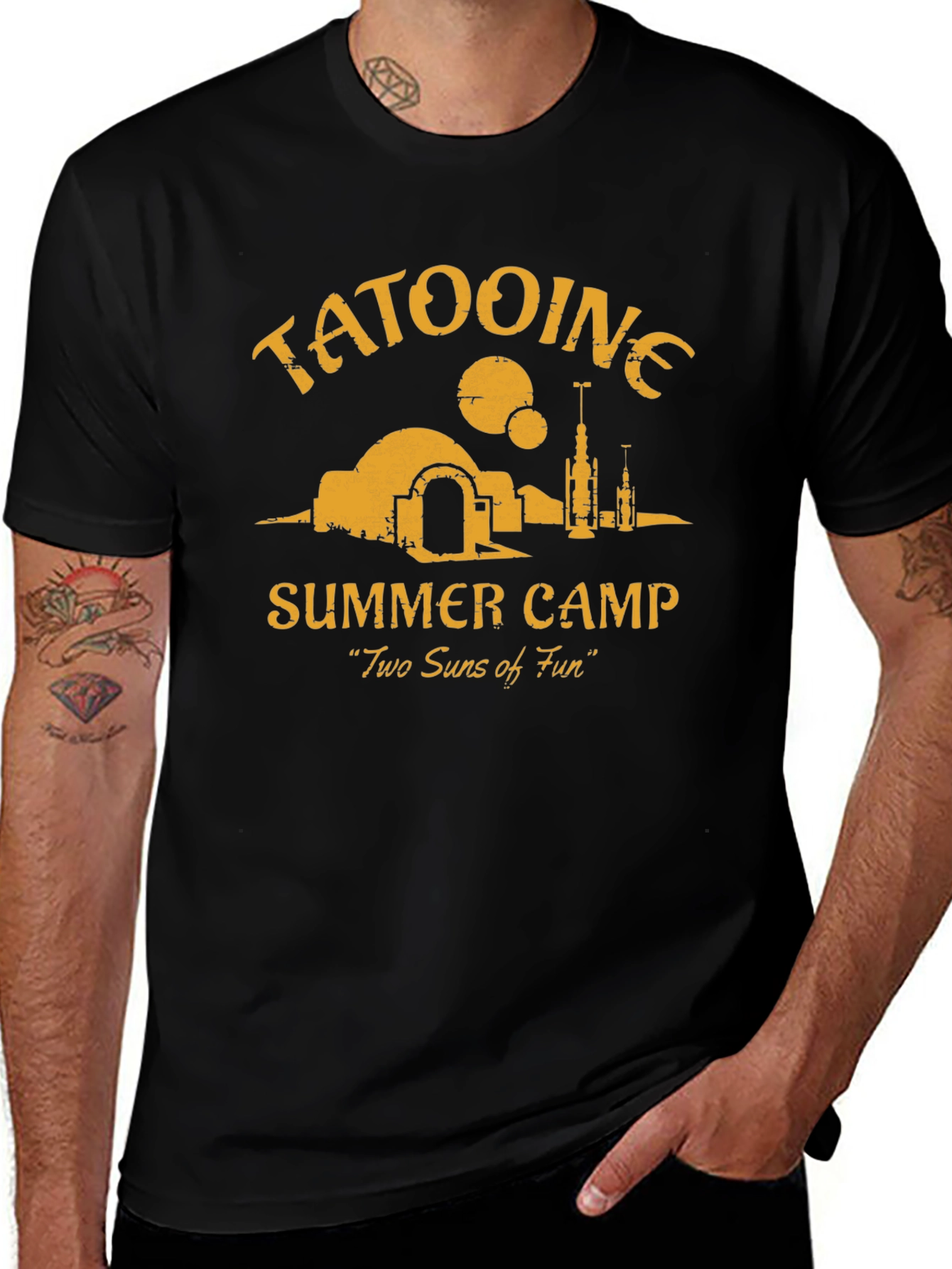 Tatooine Summer Camp Black T-Shirt