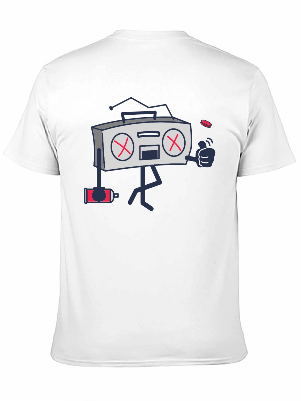 Radio Cartoon Black Graphic T-Shirt