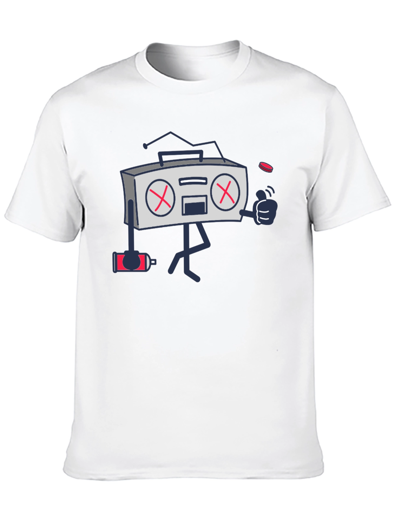Radio Cartoon Black Graphic T-Shirt