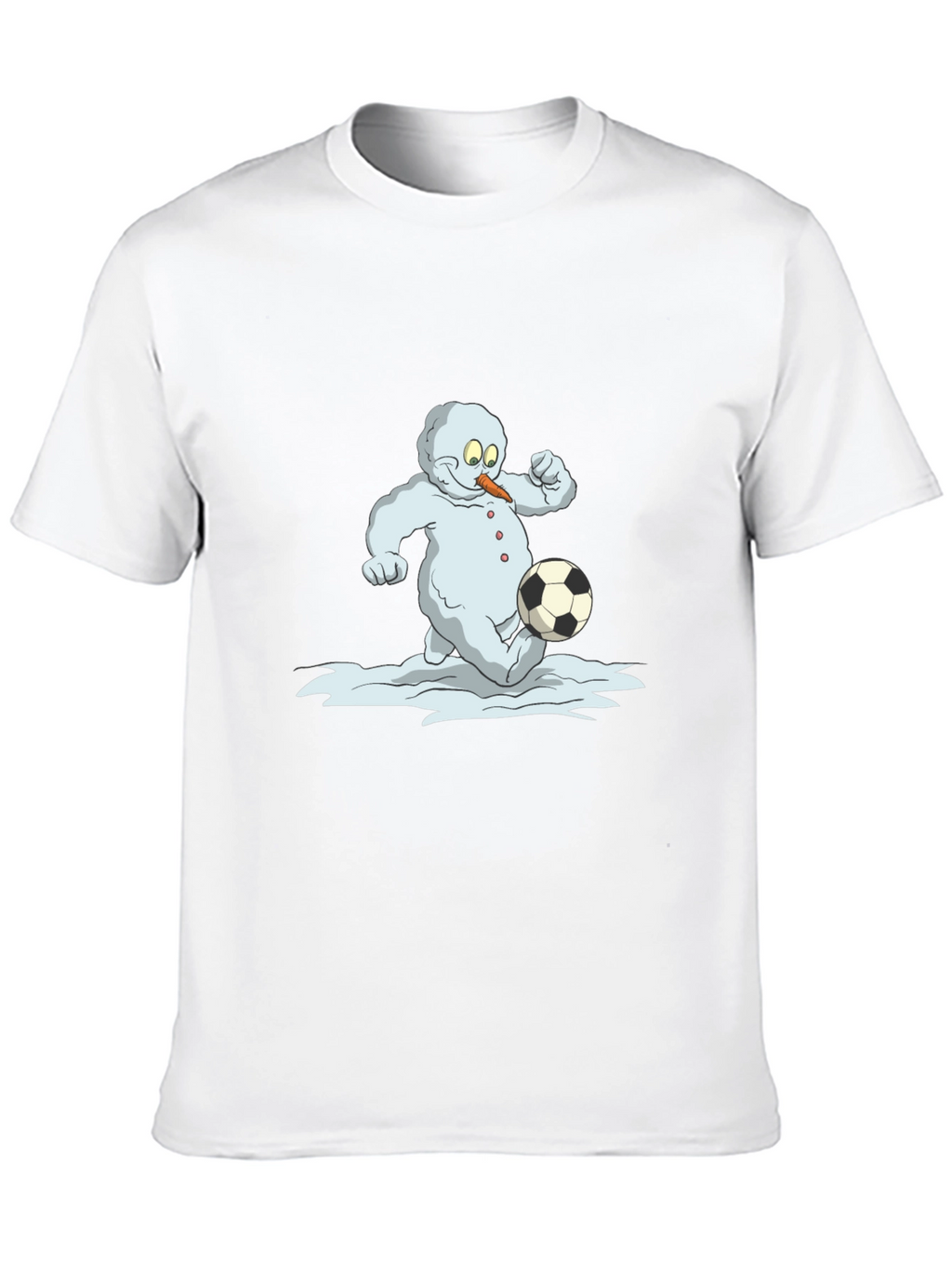 Snowman Soccer T-Shirt - Black Cotton Tee
