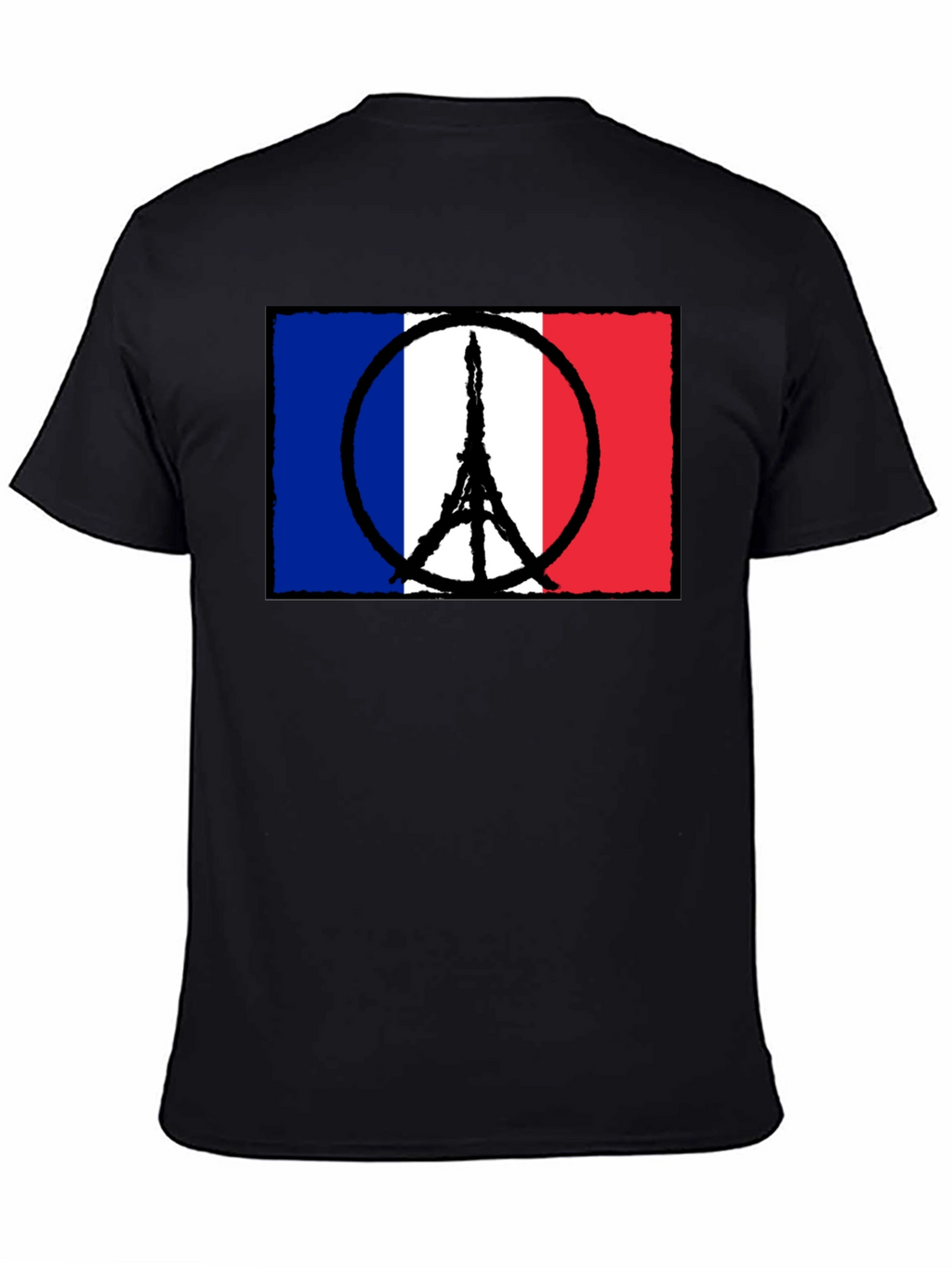 France Flag Peace Sign Eiffel Tower T-Shirt