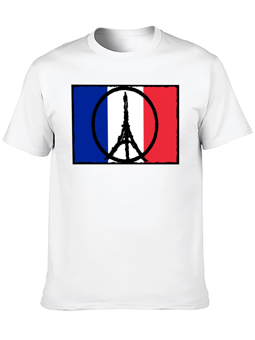 France Flag Peace Sign Eiffel Tower T-Shirt