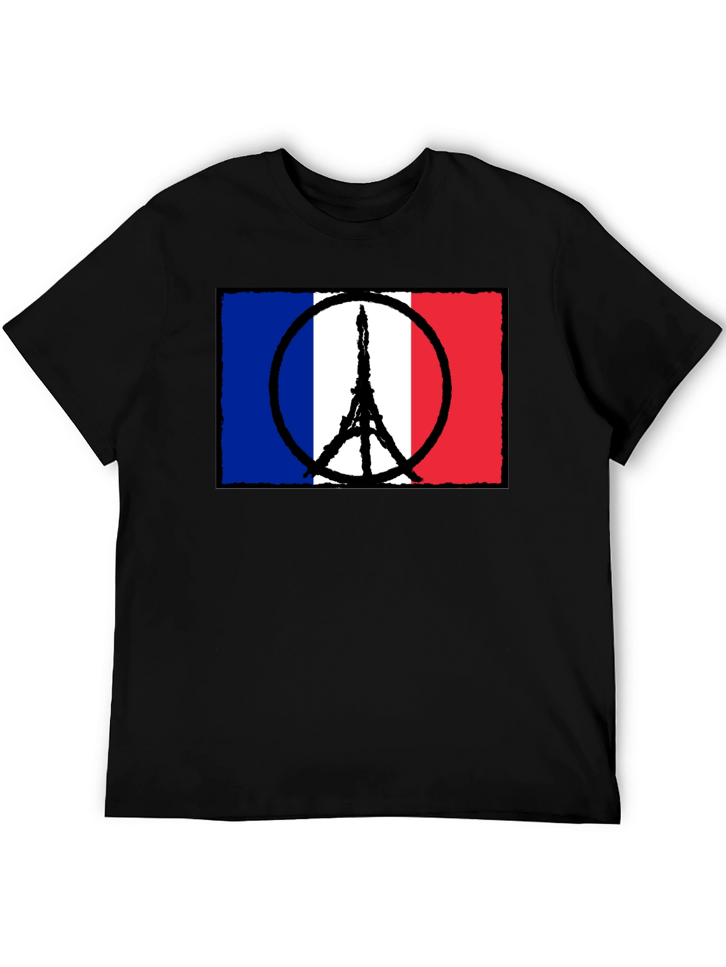 France Flag Peace Sign Eiffel Tower T-Shirt