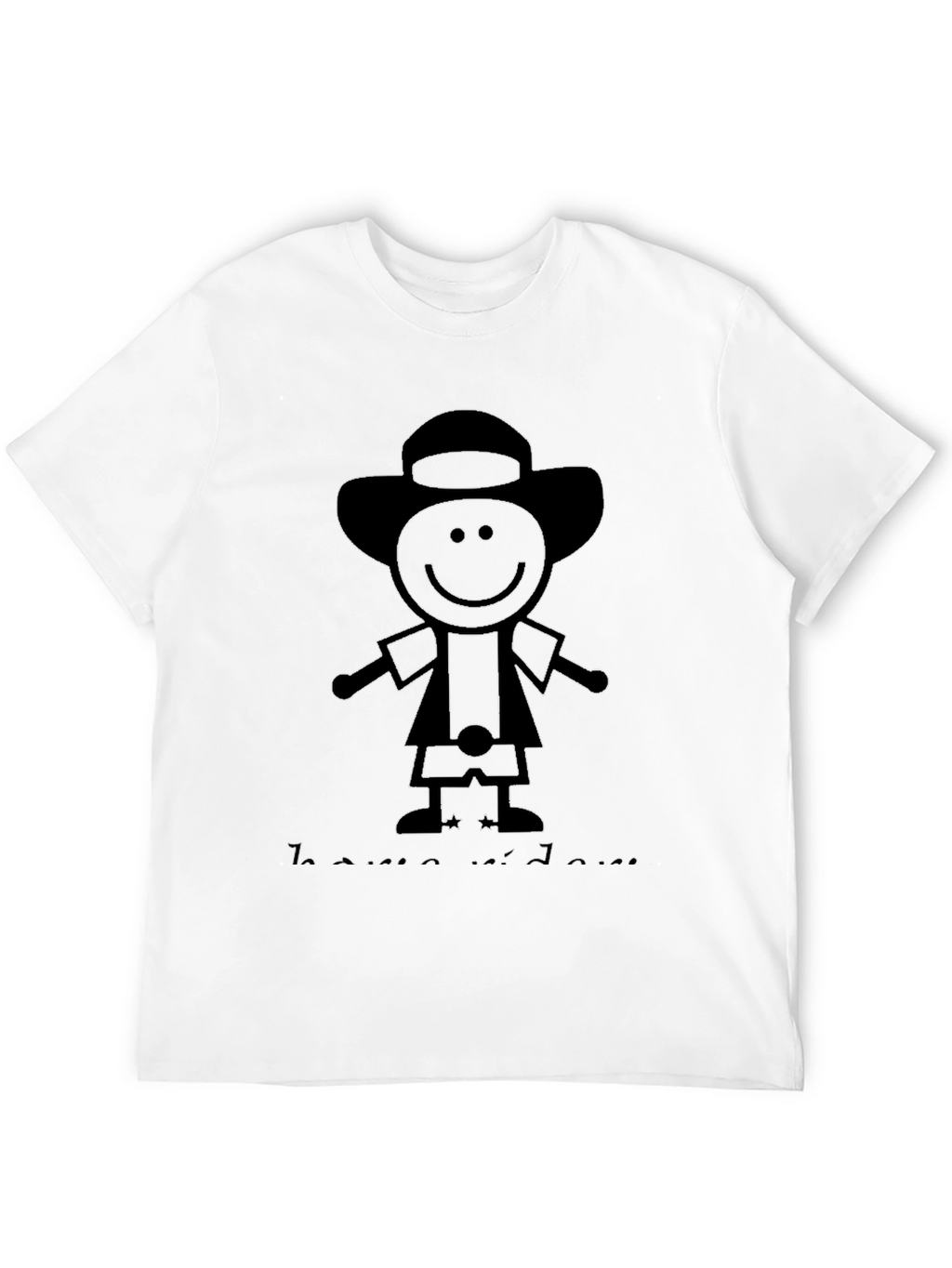 Stick Figure Cartoon Black T-Shirt