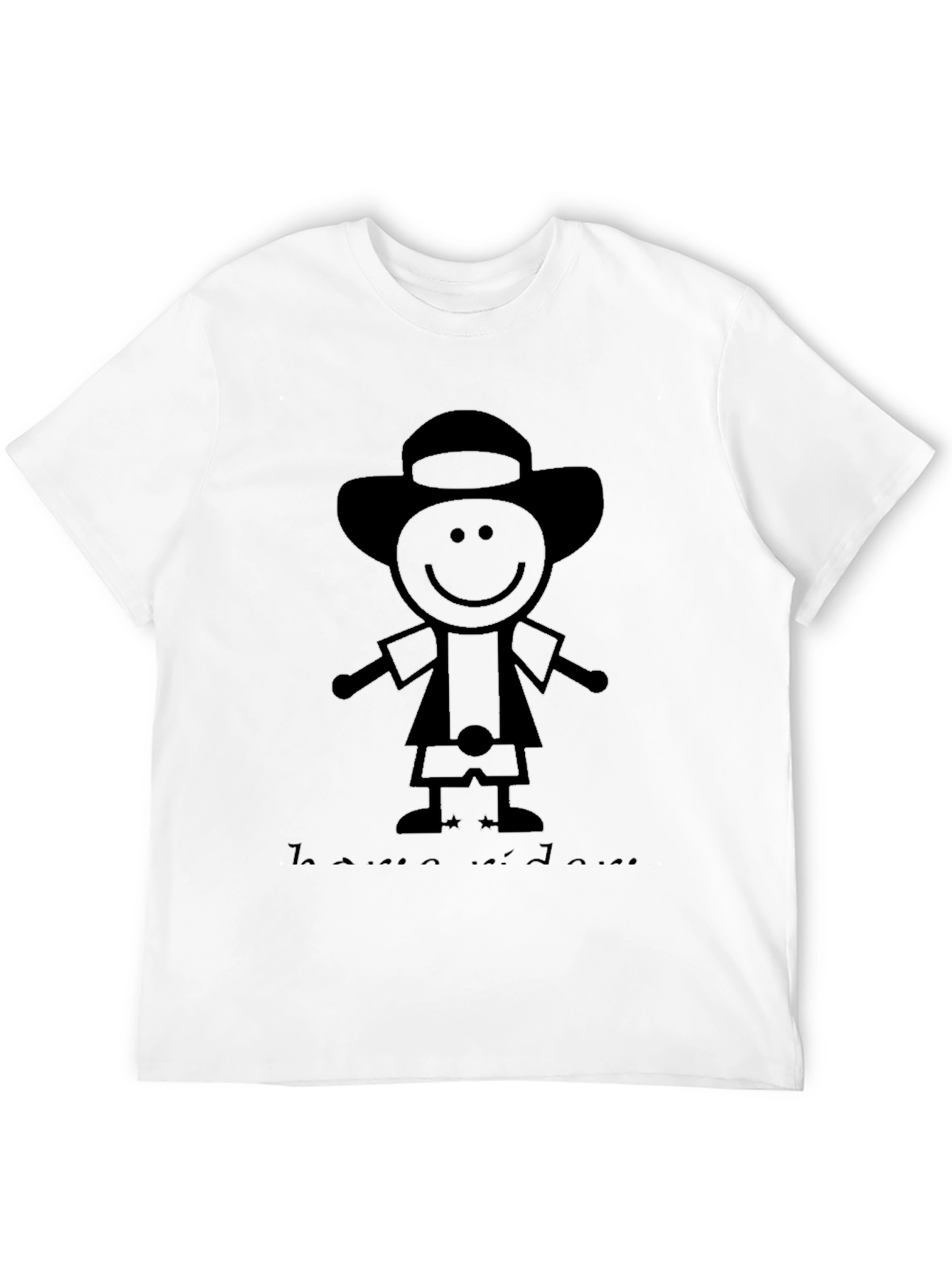 Stick Figure Cartoon Black T-Shirt