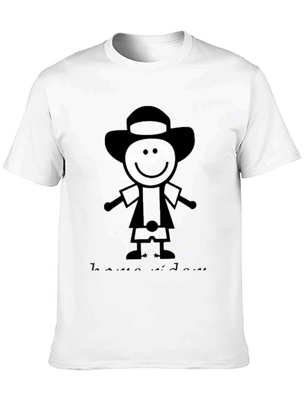 Stick Figure Cartoon Black T-Shirt