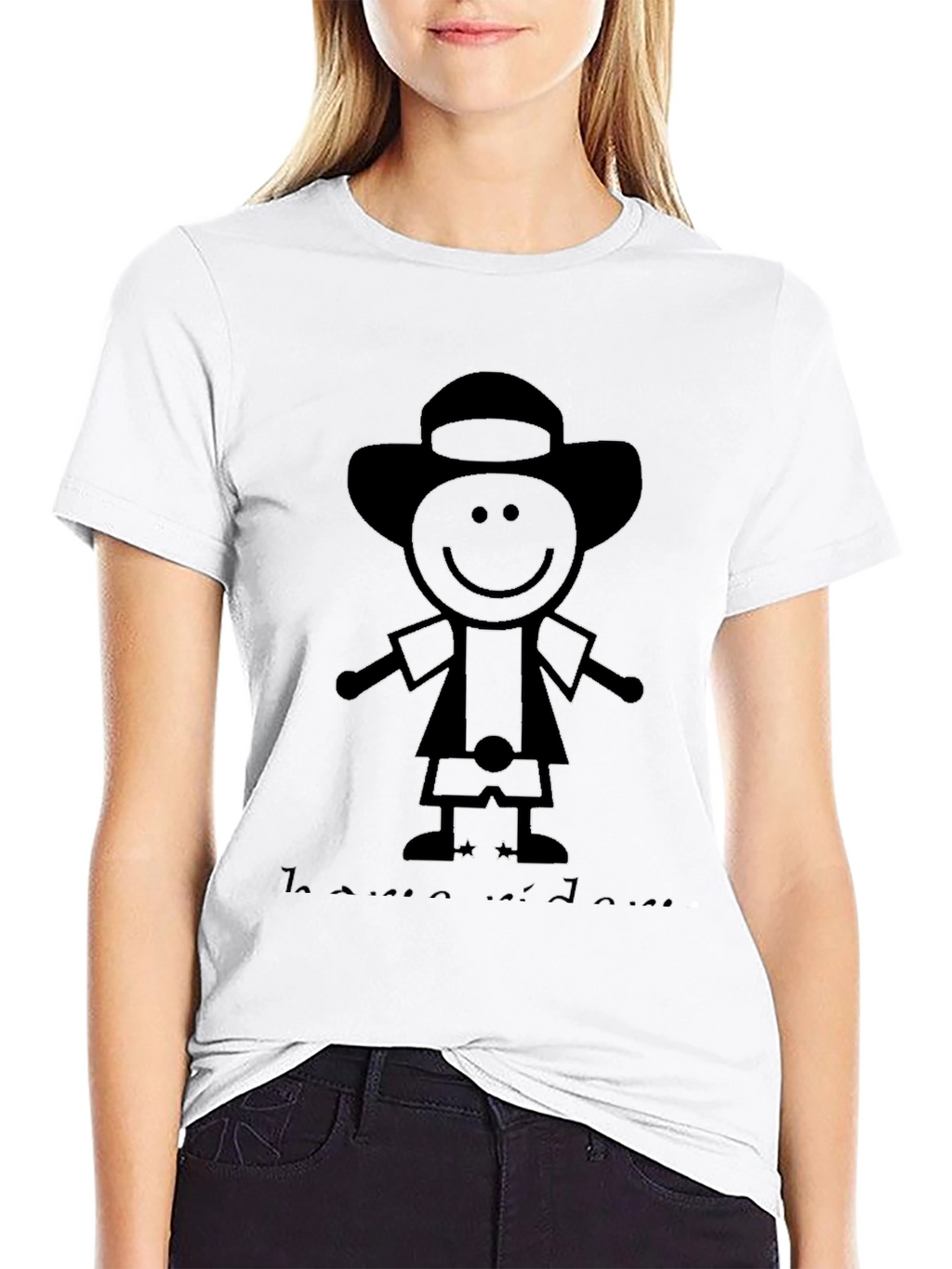 Stick Figure Cartoon Black T-Shirt