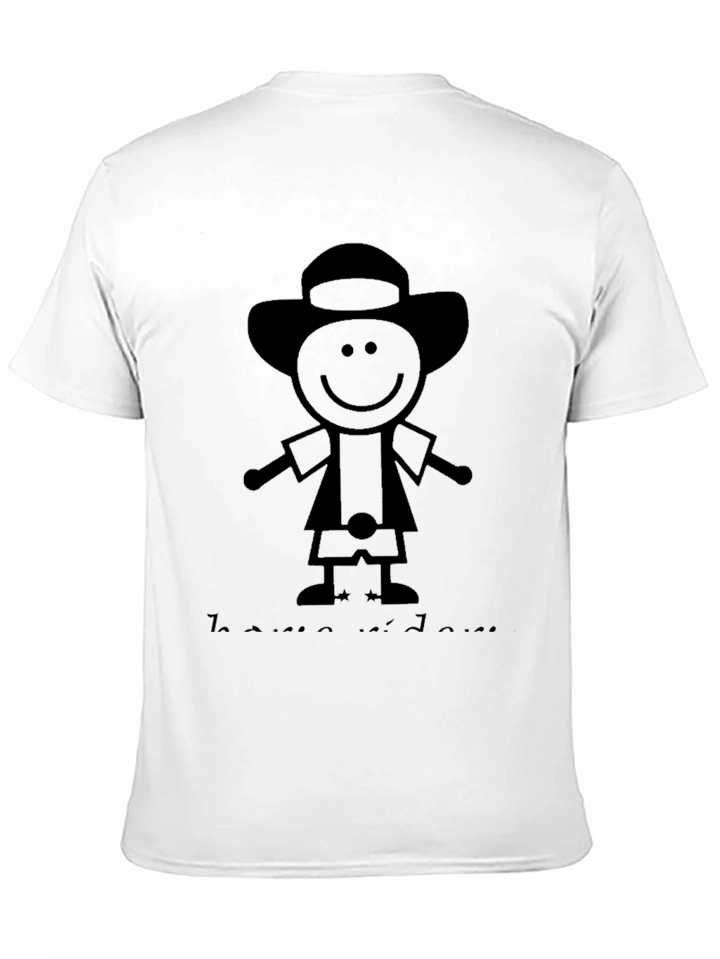 Stick Figure Cartoon Black T-Shirt