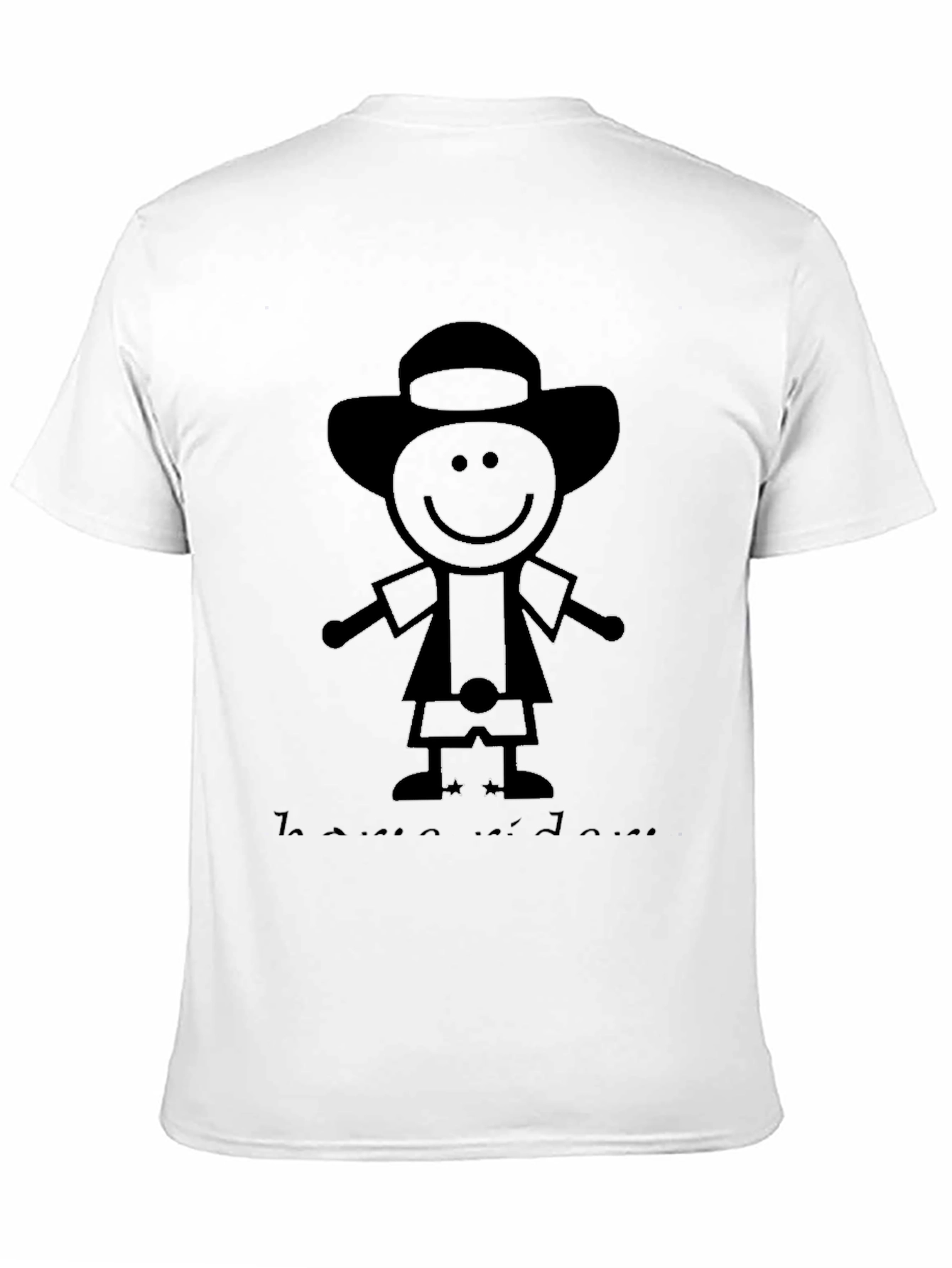 Stick Figure Cartoon Black T-Shirt