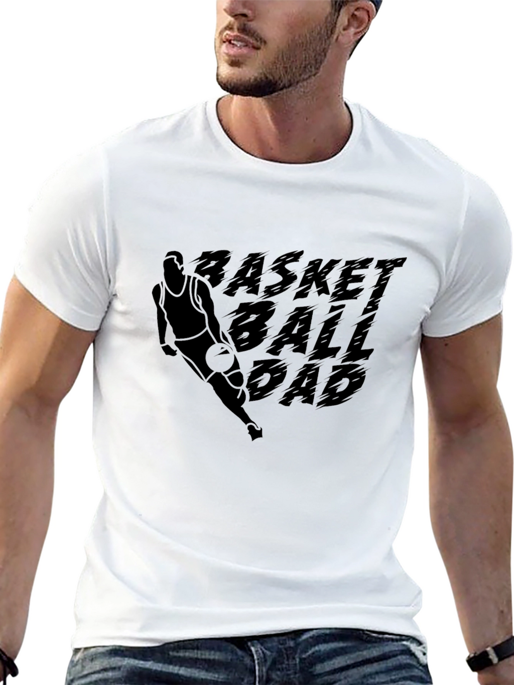 Basketball Dad Black Graphic T-Shirt