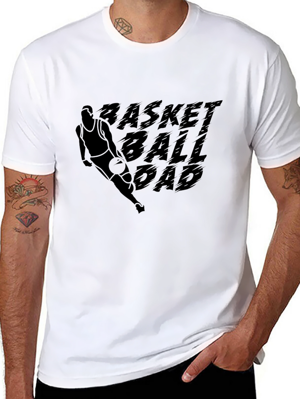 Basketball Dad Black Graphic T-Shirt