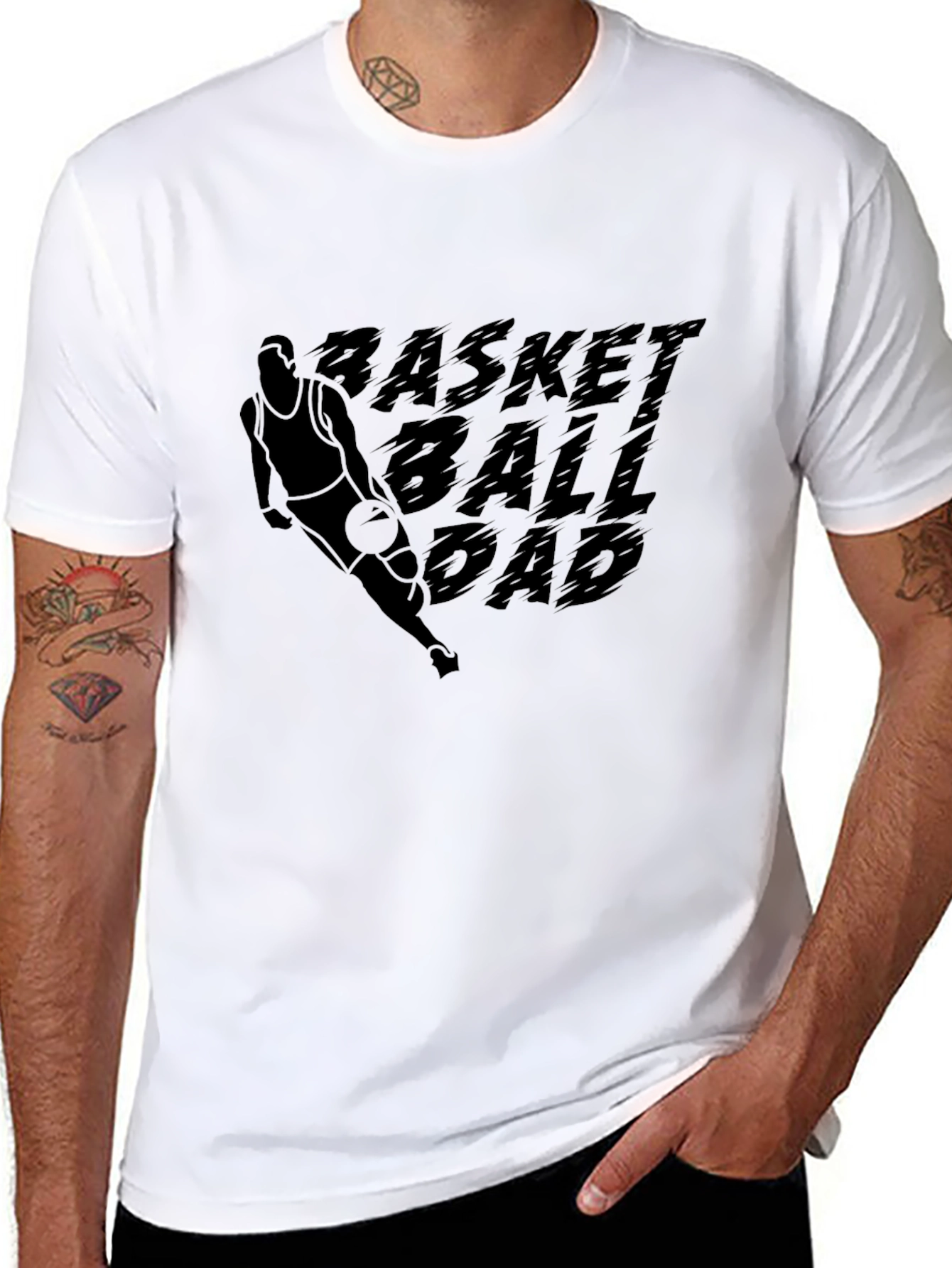 Basketball Dad Black Graphic T-Shirt