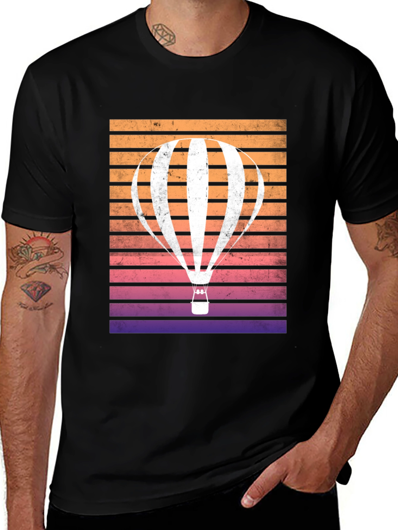 Retro Hot Air Balloon T-Shirt Vintage Style Tee