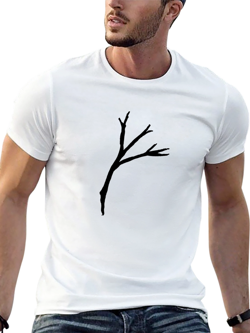 Black Tree Branch Graphic Tee - Mens Casual Shirt