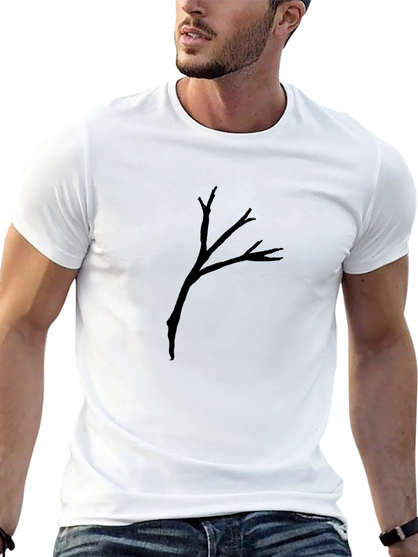 Black Tree Branch Graphic Tee - Mens Casual Shirt