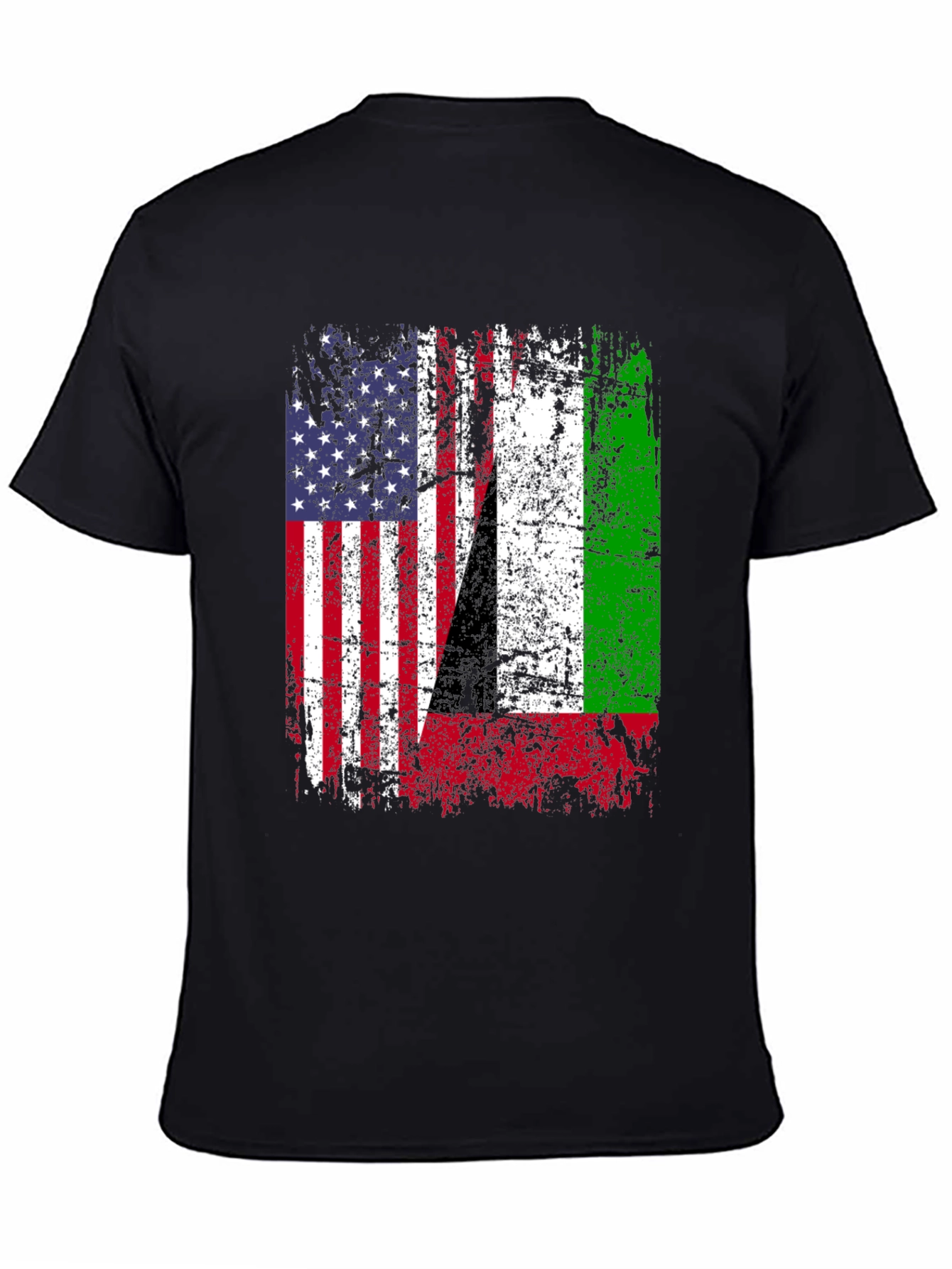 USA Italy Heritage Flag Graphic T-Shirt