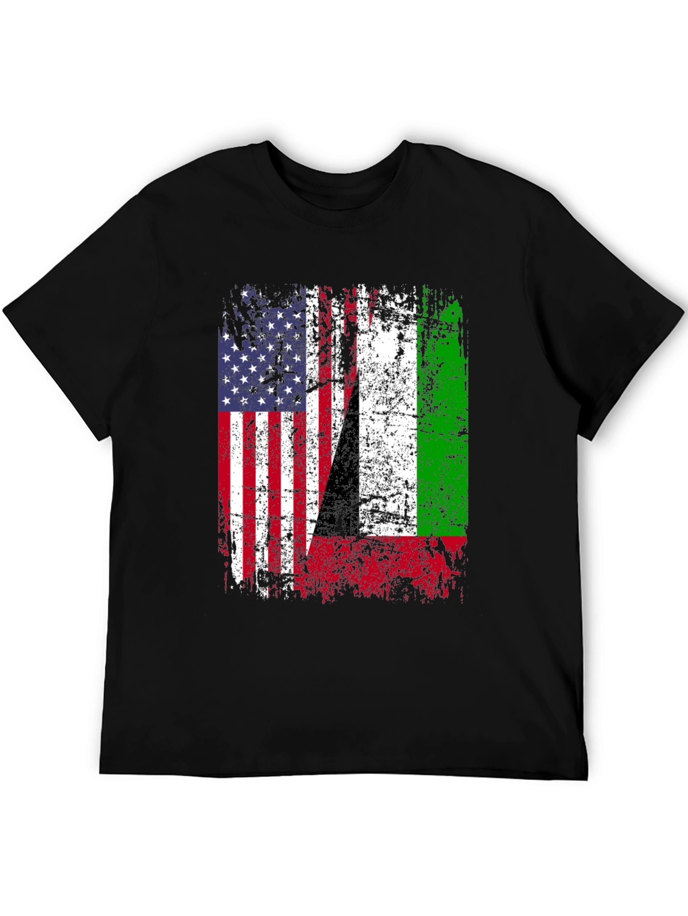 USA Italy Heritage Flag Graphic T-Shirt