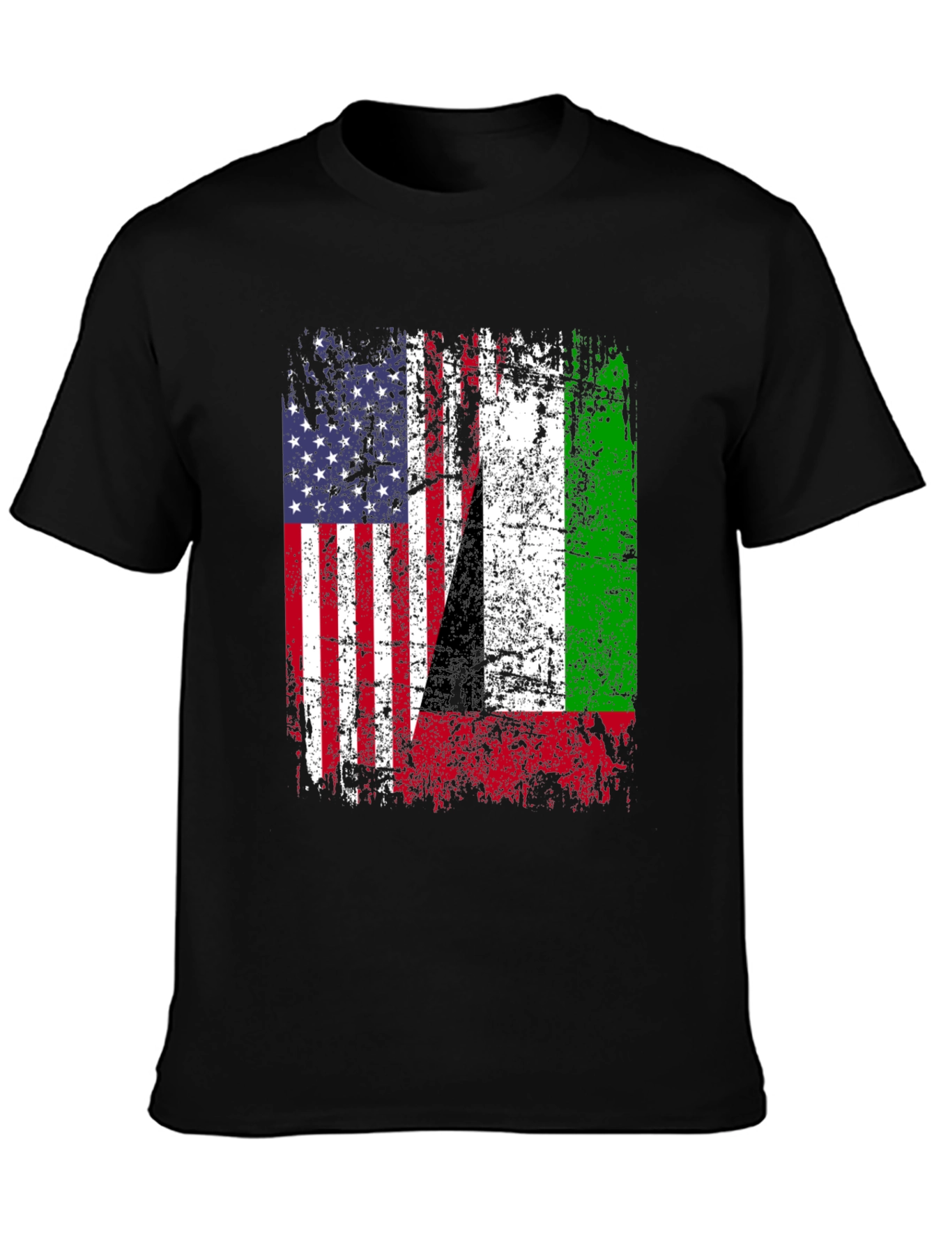 USA Italy Heritage Flag Graphic T-Shirt