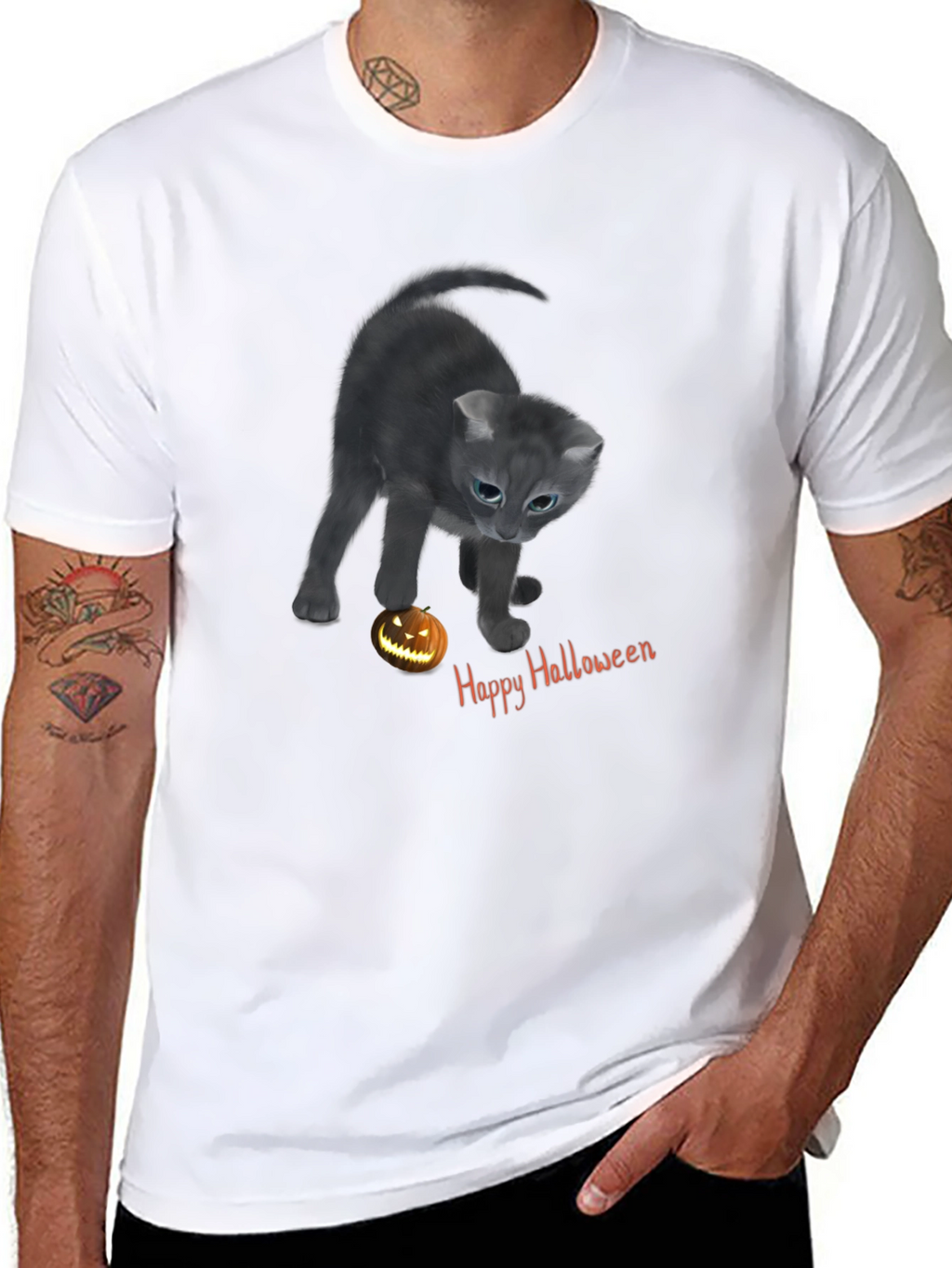 Halloween Cat T-Shirt - Spooky Season Style