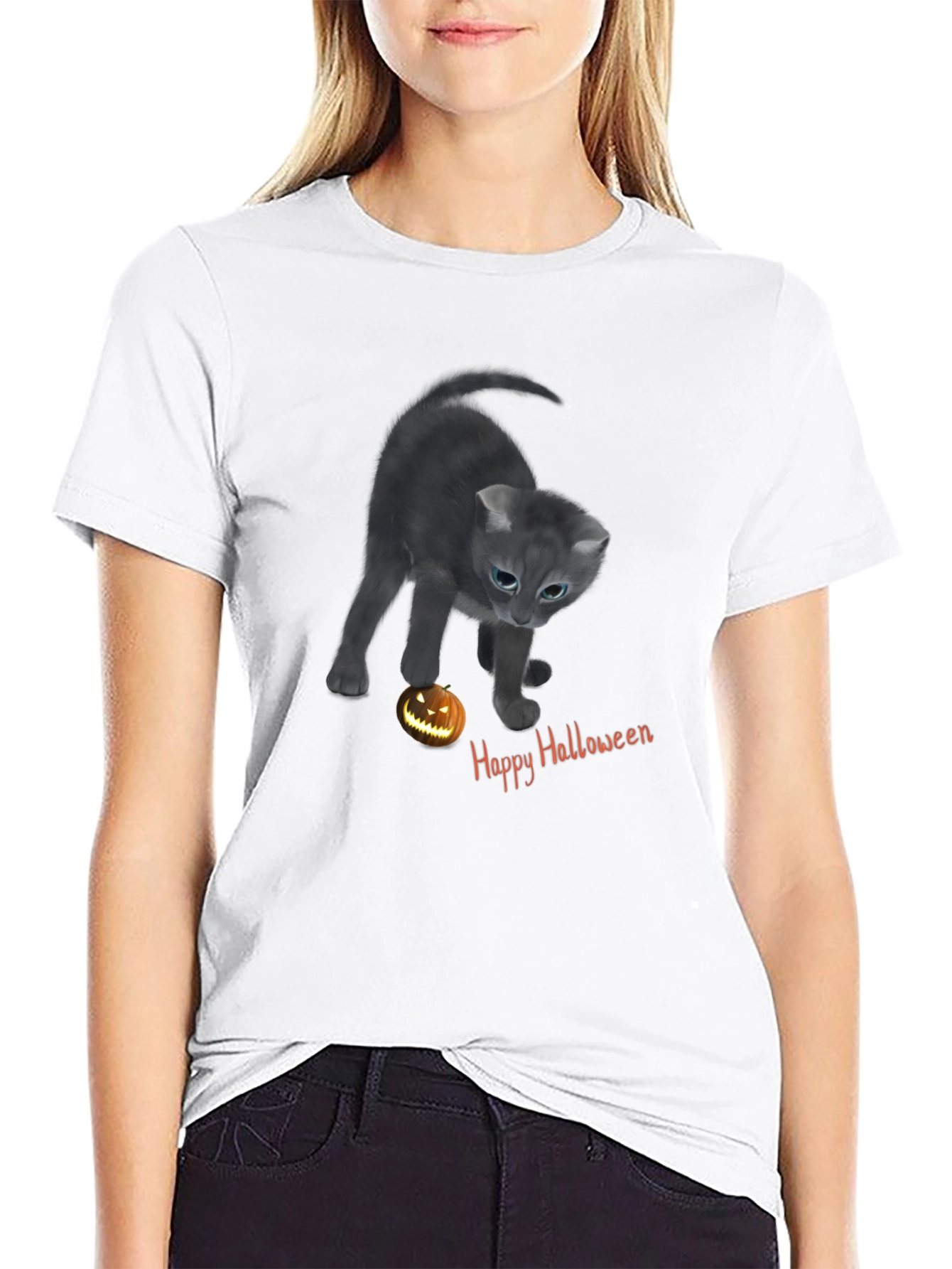 Halloween Cat T-Shirt - Spooky Season Style