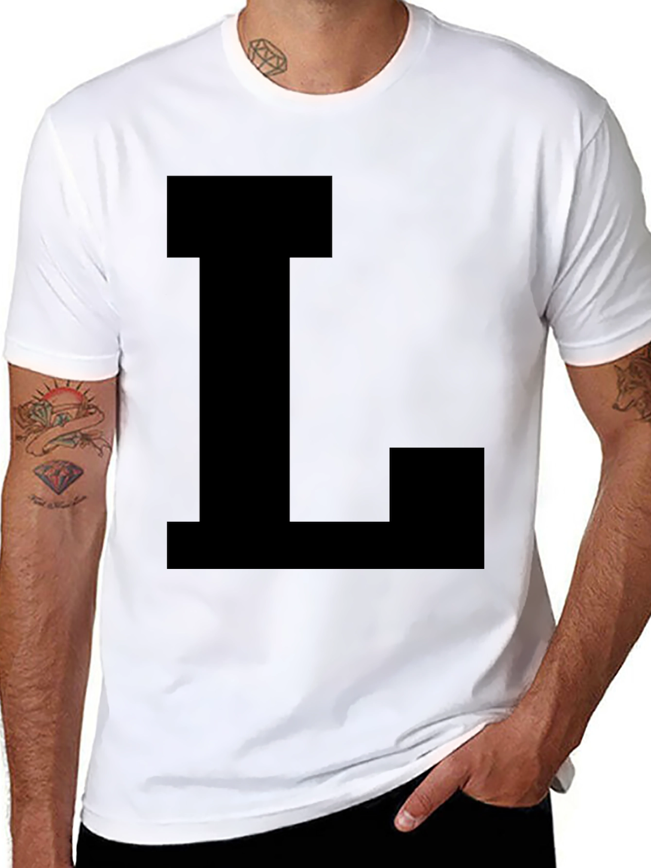 Bold Letter L Black T-Shirt