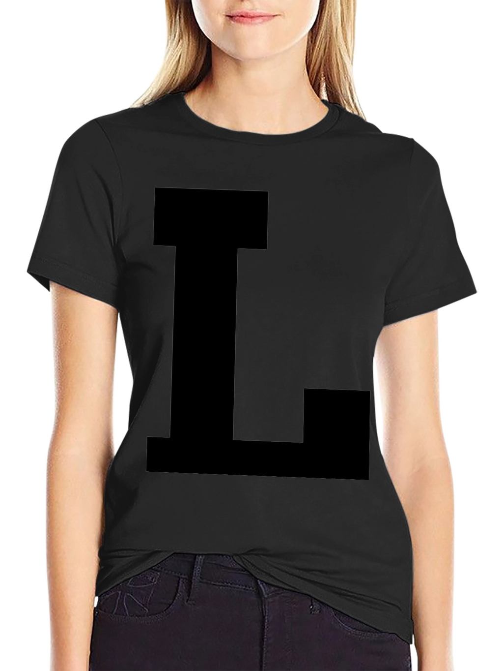 Bold Letter L Black T-Shirt