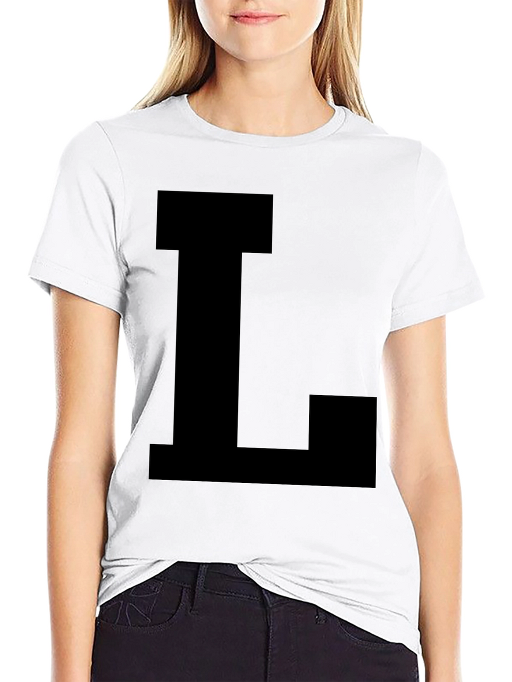 Bold Letter L Black T-Shirt