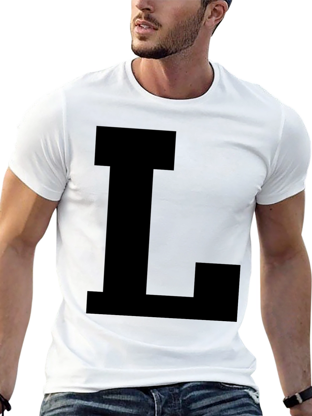 Bold Letter L Black T-Shirt