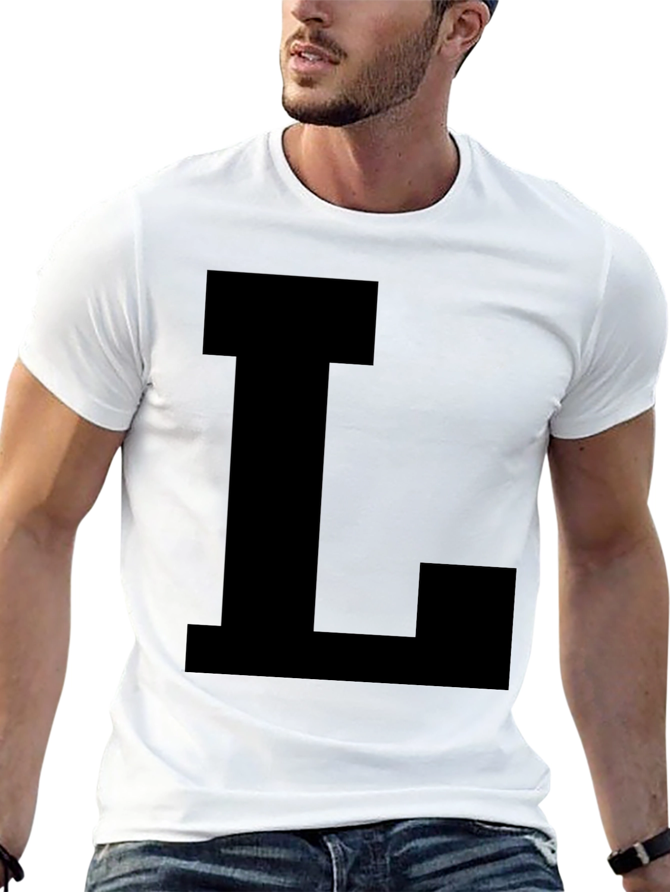 Bold Letter L Black T-Shirt