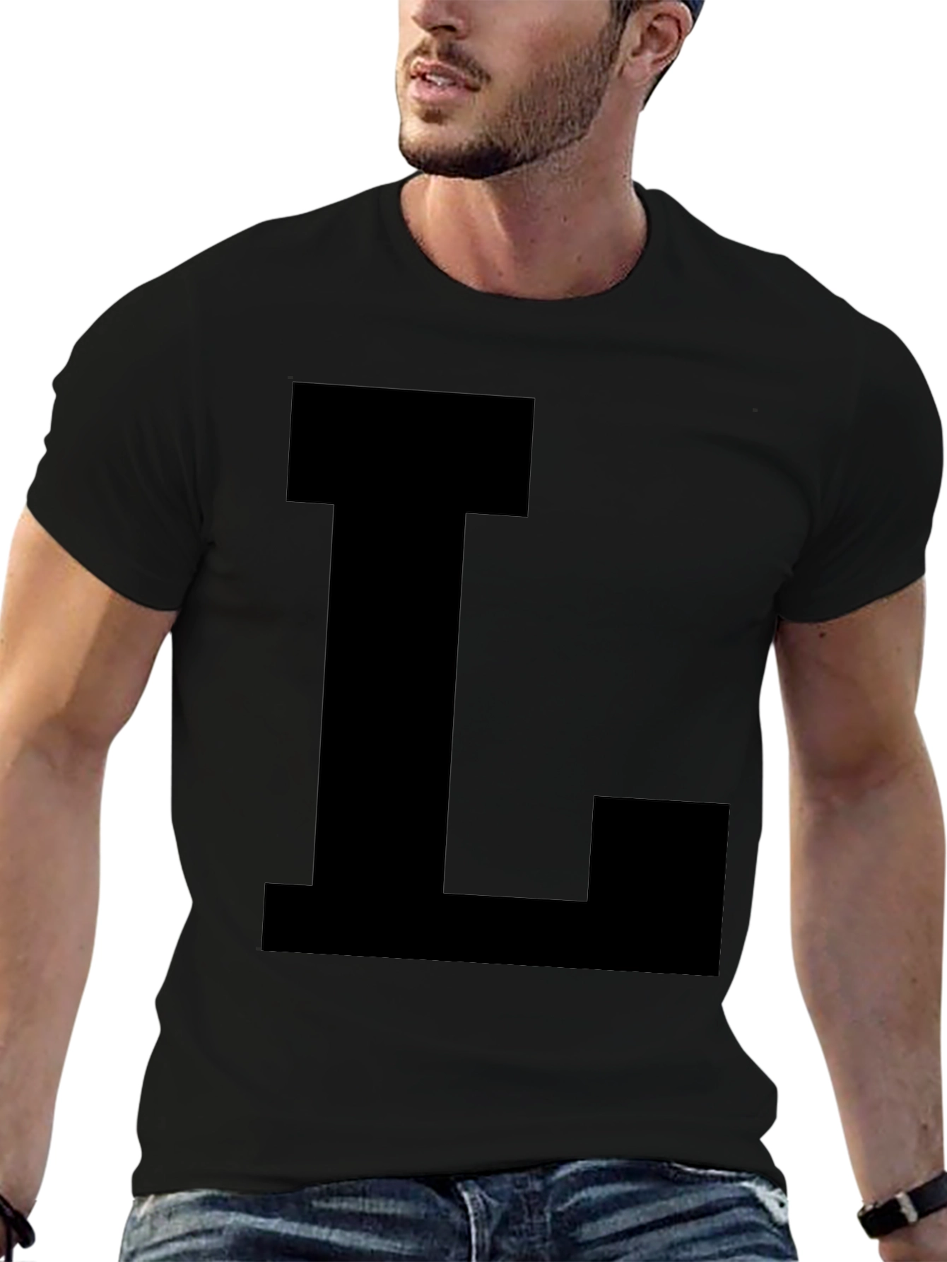 Bold Letter L Black T-Shirt