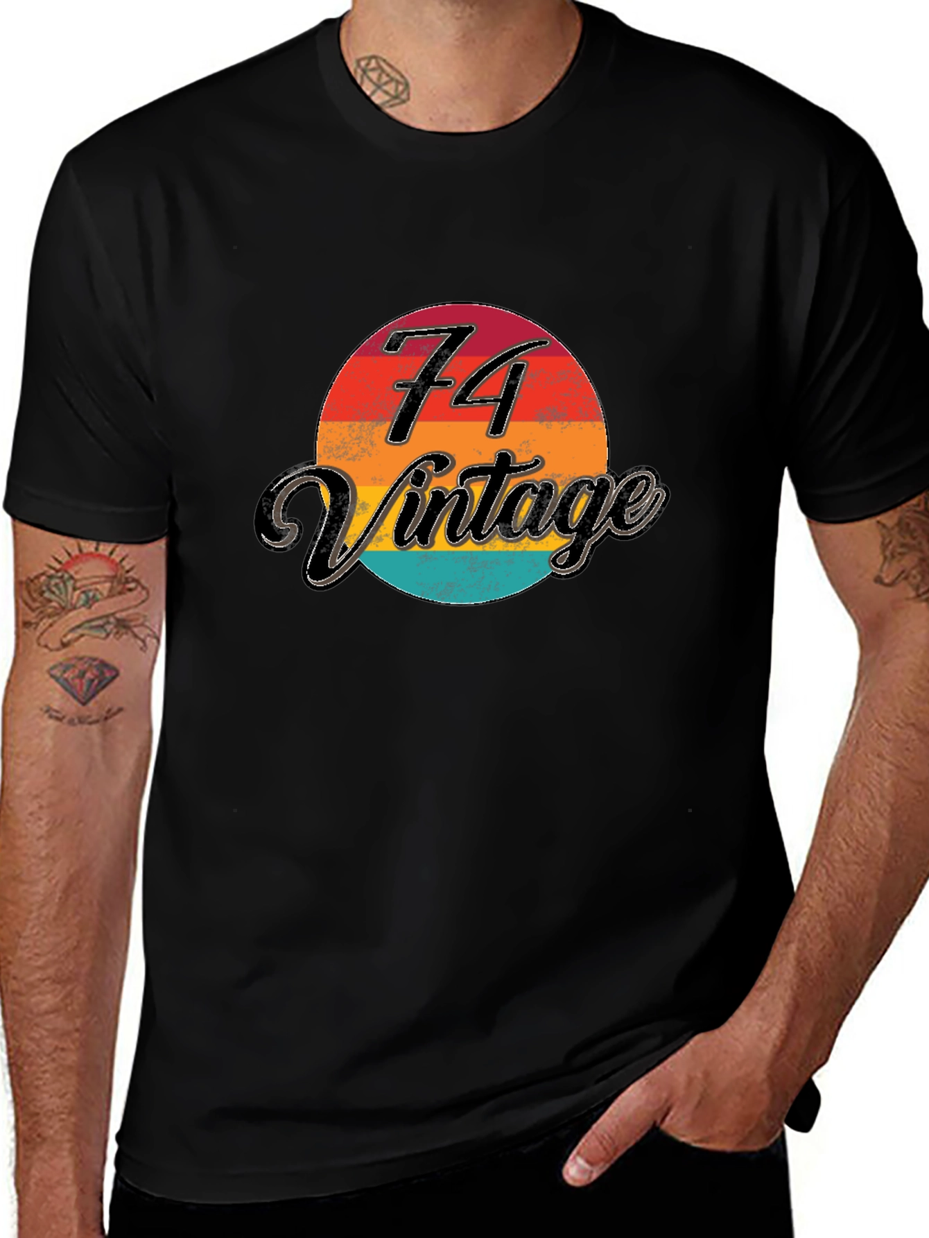 Vintage 1974 Graphic Tee - Retro Birthday Shirt