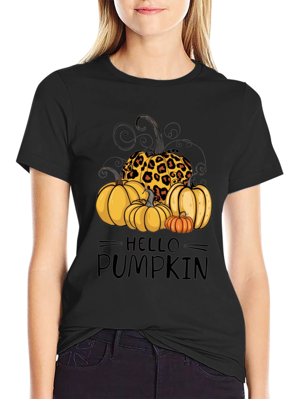 Hello Pumpkin Leopard Print T-Shirt