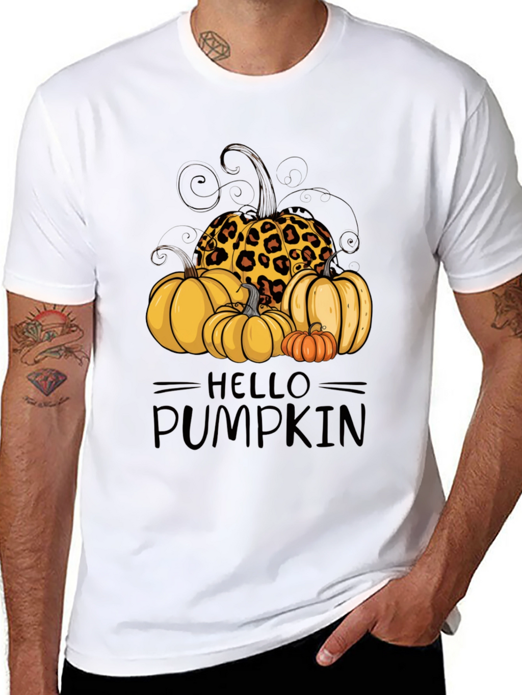 Hello Pumpkin Leopard Print T-Shirt